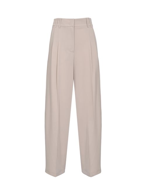 Pantaloni palazzo in gabardina di misto viscosa con pinces Cloud Grey Patrizia Pepe | 8P0794 A498S748